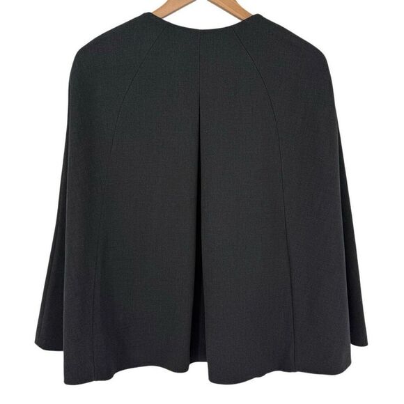 Halogen Twill Cape Jacket Zip A-Line Structured Front Charcoal Grey Women XS - Picture 2 of 8